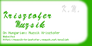 krisztofer muzsik business card